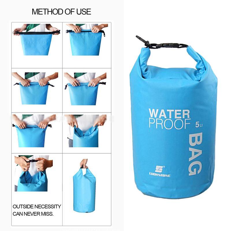5L/10L/20L Waterproof Dry Bag Sack Pouch Canoe Boating Kayaking Camping-Bluenight Outdoors Store-White 5L-Bargain Bait Box