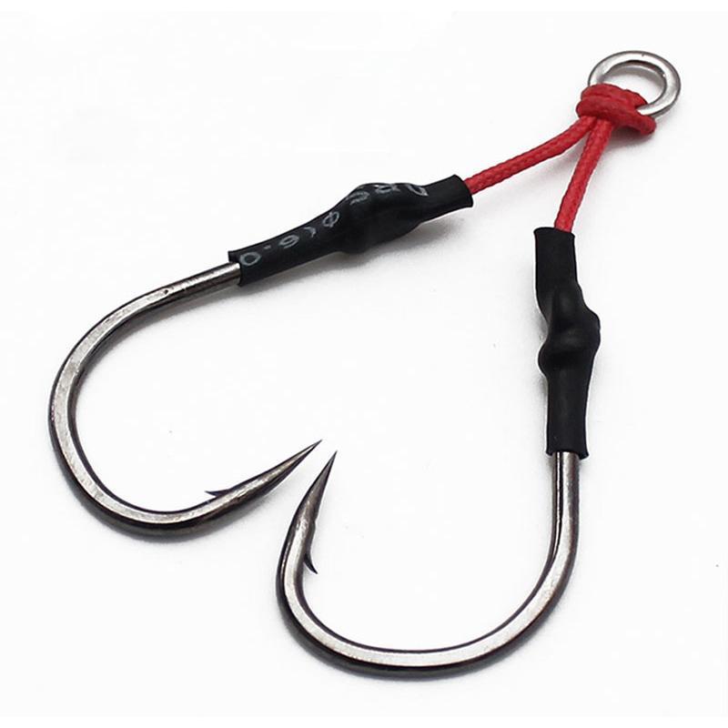 5Pairs/Pack Twin Metal Jigging Single Hook 1/0-10/0 Domestic Assist Roped-ucatchok Official Store-10-Bargain Bait Box