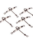 5Pcs 3 Way Luminous T-Shape Cross-Line Rolling Swivel With Pearl Beads Fishing-Hiker Store-10x12-Bargain Bait Box