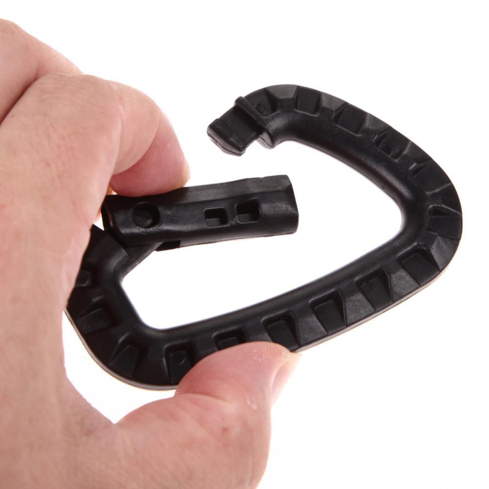 5Pcs Carabiner Camping Hiking Plastic Key Chain Buckle D-Ring Hook Hanging-Agreement-Bargain Bait Box