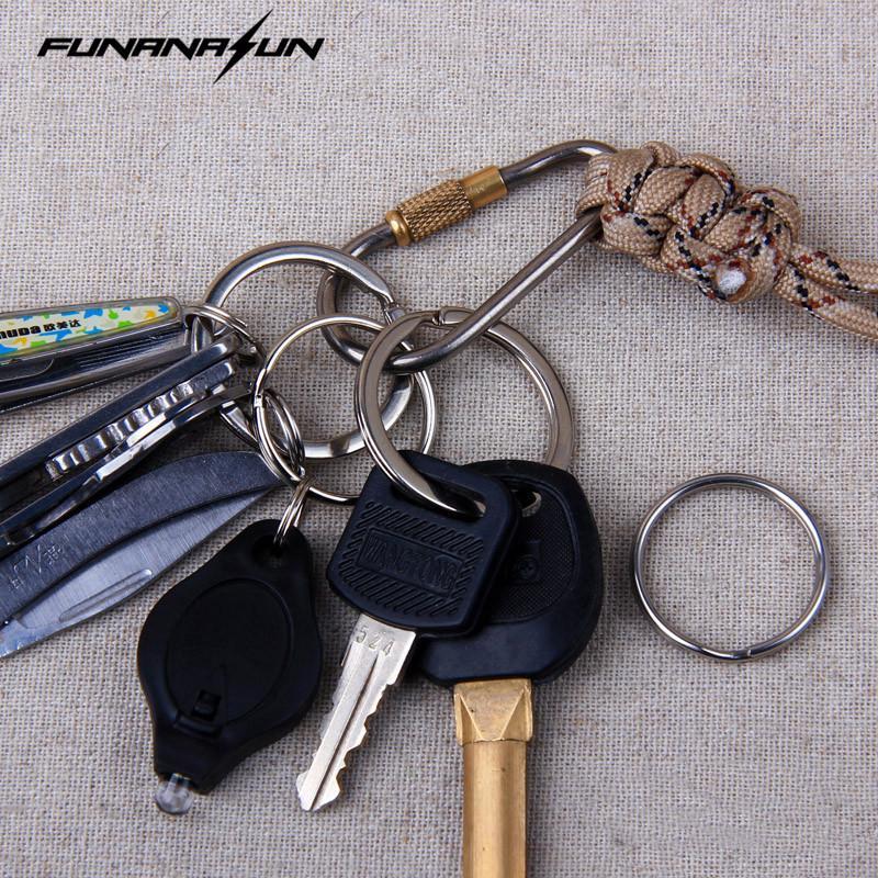 5Pcs Stainless Steel Key Ring Keychain Split Ring For Flashlight Pouch Bag-Funanasun Store-Bargain Bait Box