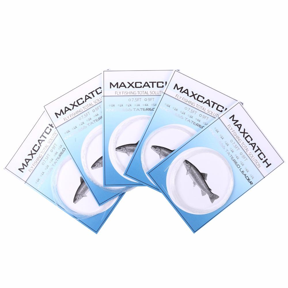 5Pcs Tapered Leaders With Leader Wallet 9Ft 2/3/4/5/6X Tapered Nylon Leader-MAXIMUMCATCH Fishing Solution Store-2.0-Bargain Bait Box