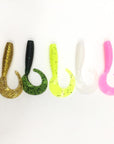5Pcs/Lot 6Cm 2G Fishing Lure Silicone Bait Artificial Curly Tail Maggots Grub-Rembo fishing tackle Store-A-Bargain Bait Box