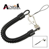 5Pcs/Lot Anti-Lost Elastic Lanyard Rope Tactical Black Spring Safety Strap For-Airsoftfighting-Bargain Bait Box