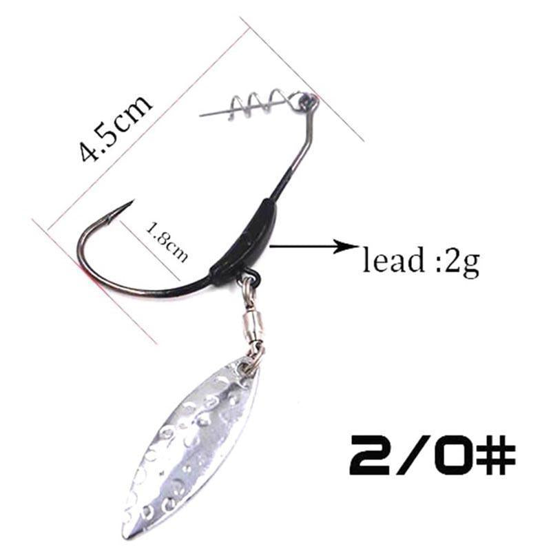 5Pcs/Lot Fishing Crank Hook With The Lead With Metal Spoon Sequins Add Weight-MC&amp;LURE Store-2g Silver-Bargain Bait Box