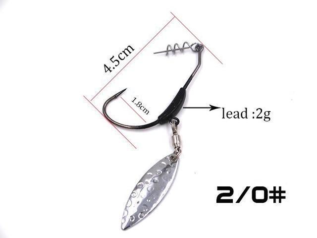 5Pcs/Lot Fishing Crank Hook With The Lead With Metal Spoon Sequins Add Weight-MC&amp;LURE Store-2g Silver-Bargain Bait Box