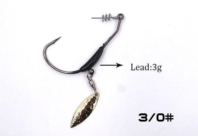 5Pcs/Lot Fishing Crank Hook With The Lead With Metal Spoon Sequins Add Weight-MC&amp;LURE Store-3g Gold-Bargain Bait Box