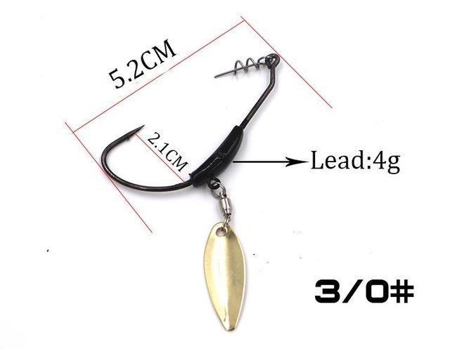 5Pcs/Lot Fishing Crank Hook With The Lead With Metal Spoon Sequins Add Weight-MC&amp;LURE Store-4g Gold-Bargain Bait Box