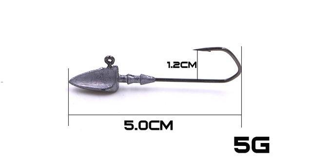 5Pcs/Lot Fishing Lure5G/7G/10G/14G/20G Jig Head Hooks Fishing Bait Soft Worm-MC&amp;LURE Store-5g-Bargain Bait Box