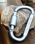 5Pcs/Lot High Quality Aluminum D Type Carabiner Screw Lock Bottle Hook Buckle-Feiqu Trading Co., Ltd. Store-Bargain Bait Box