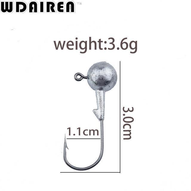 5Pcs/Lot Lead Head Hook Jigs Bait Fishing Hooks For Soft Lure Fishing Tackle-WDAIREN fishing gear Store-A-Bargain Bait Box