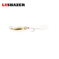 5Pcs/Lot Lushazer 2.5G-5G Gold Silver Single Hook Spoon Lure Fly Lures Metal-LUSHAZER Official Store-silvery 2g-Bargain Bait Box