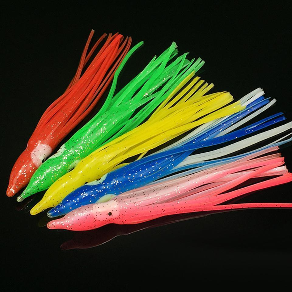 5Pcs/Lot Soft Octopus Fishing Lures For Jigs Mixed Color Luminous Octopus Skirts-YPYC Sporting Store-Bargain Bait Box
