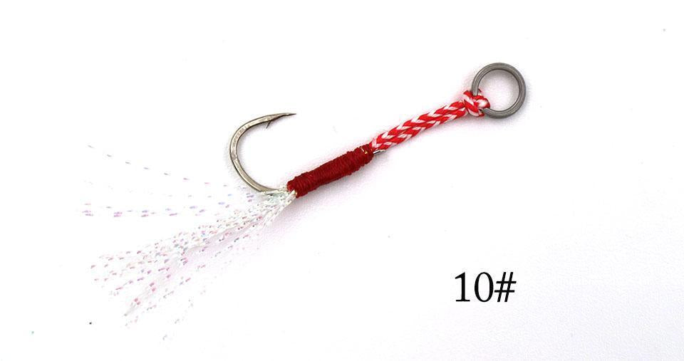5Pcs/Lot Stainless Steel Jigging Spoon Fishing Hook With With Feather And Ring-MC&amp;LURE Store-10-Bargain Bait Box