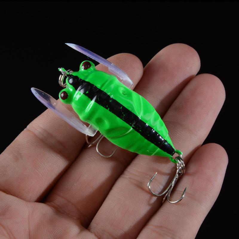 5Pcs/Lots Hard Plastic Cicada Fishing Lures 3D Eyes With Wing Artifiicial Bait-Lingyue Fishing Tackle Co.,Ltd-Bargain Bait Box