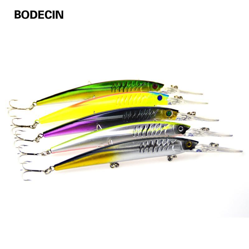 5Ps Crankbaits Minnow Fishing Lure With Hooks Artificial Tackle Hard Laser-BODECIN Fishing Tackle USA Store-C1 5PCS-Bargain Bait Box