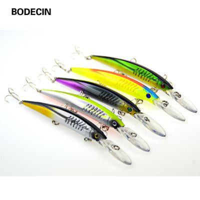 5Ps Crankbaits Minnow Fishing Lure With Hooks Artificial Tackle Hard Laser-BODECIN Fishing Tackle USA Store-Mixed Color 5PCS-Bargain Bait Box