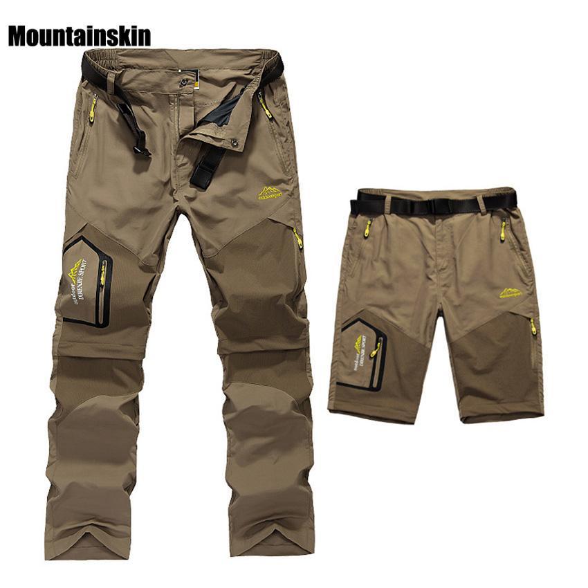 5Xl Mens Summer Quick Dry Removable Pants Outdoor Brand Cloting Male-Mountainskin Outdoor-Black-L-Bargain Bait Box