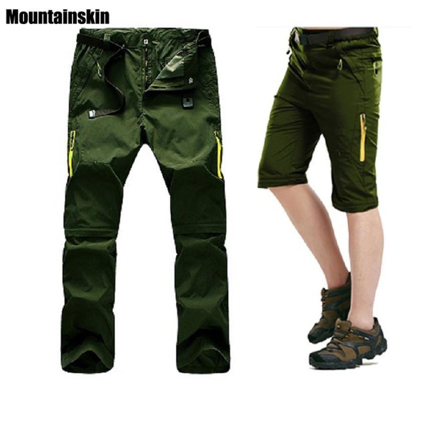 5Xl Mens Summer Quick Dry Removable Pants Outdoor Sport Waterpoof Brand Shorts-fishing pants-Mountainskin Outdoor-Black-Aisian XL-Bargain Bait Box
