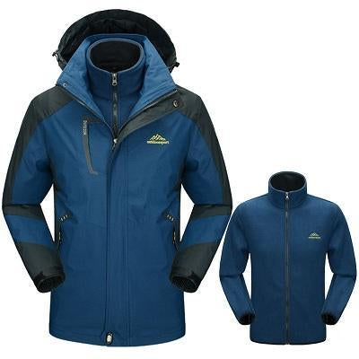 5Xl Men&#39;S Winter Thick Softshell Jackets Male Outdoor Inside Fleece Jacket-Mountainskin Outdoor-Denim Blue-L-Bargain Bait Box