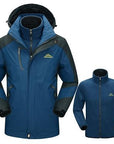 5Xl Men'S Winter Thick Softshell Jackets Male Outdoor Inside Fleece Jacket-Mountainskin Outdoor-Denim Blue-L-Bargain Bait Box