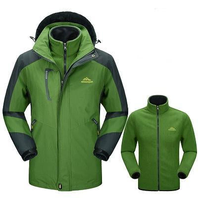 5Xl Men&#39;S Winter Thick Softshell Jackets Male Outdoor Inside Fleece Jacket-Mountainskin Outdoor-Green-L-Bargain Bait Box