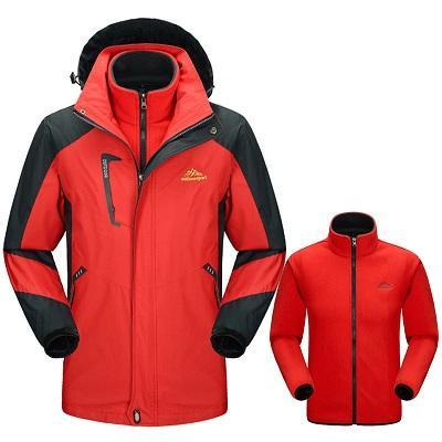 5Xl Men&#39;S Winter Thick Softshell Jackets Male Outdoor Inside Fleece Jacket-Mountainskin Outdoor-Red-L-Bargain Bait Box