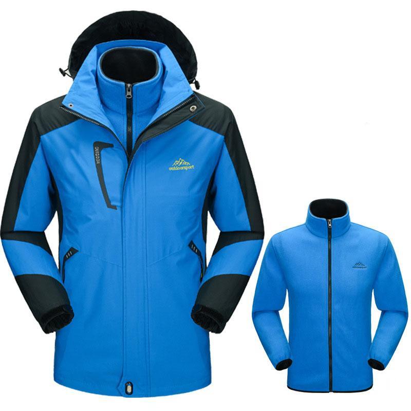 5Xl Men&#39;S Winter Thick Softshell Jackets Male Outdoor Inside Fleece Jacket-Mountainskin Outdoor-Royal Blue-L-Bargain Bait Box