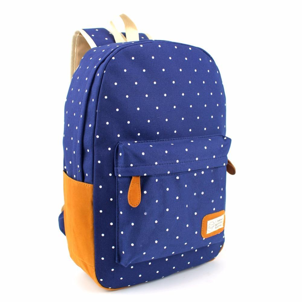 6 Colors Canvas Schoolbag Backpack For Teenager Girls Mochila Female Travel-Dreamland 123-Black-Bargain Bait Box
