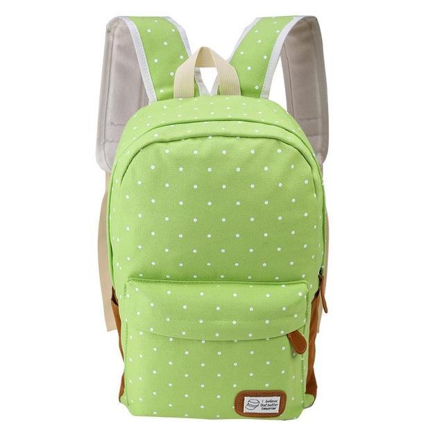 6 Colors Canvas Schoolbag Backpack For Teenager Girls Mochila Female Travel-Dreamland 123-Green-Bargain Bait Box