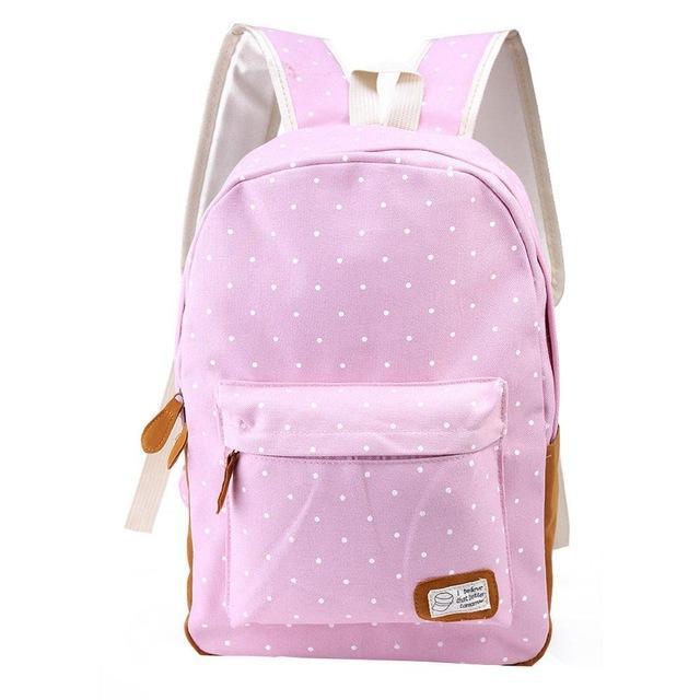 6 Colors Canvas Schoolbag Backpack For Teenager Girls Mochila Female Travel-Dreamland 123-Pink-Bargain Bait Box