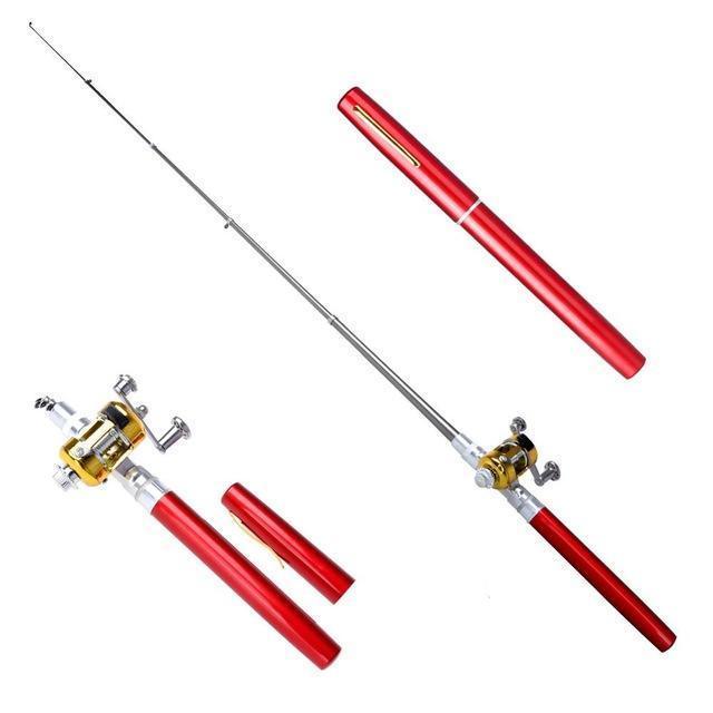 6 Colors Portable Mini Fishing Rod Pocket Telescopic Mini Fishing Pole-Hi guys,Just do it now!-Red-Bargain Bait Box