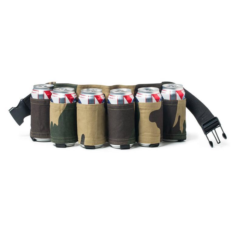 6 Pack Army Green Black Beer Holder Portable Bottle Soda Belt Bag Handy Wine-Beautiful Life-army green-Bargain Bait Box