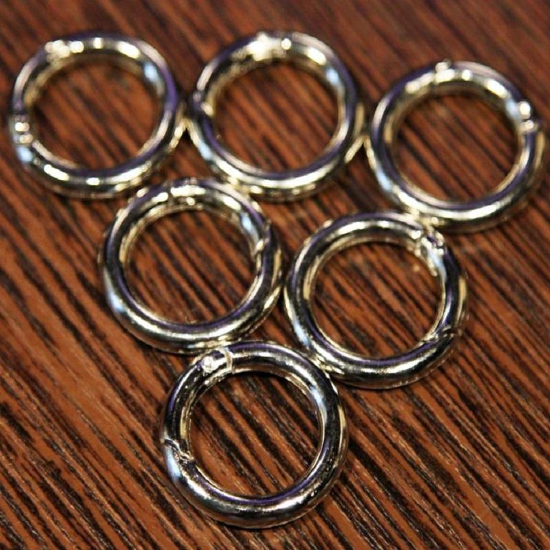 6 Pieces Silver Round Circle Carabiner Camping Spring Snap Clips Hook Keychain-Daily Need Store-Bargain Bait Box