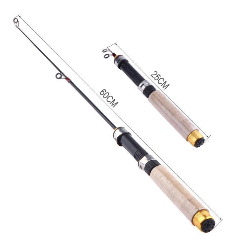 60Cm Portable Pocket Winter Ice Fishing Fish Rod 2 Sections Mini Tackle Spinning-Ice Fishing Rods-Splendidness-Bargain Bait Box