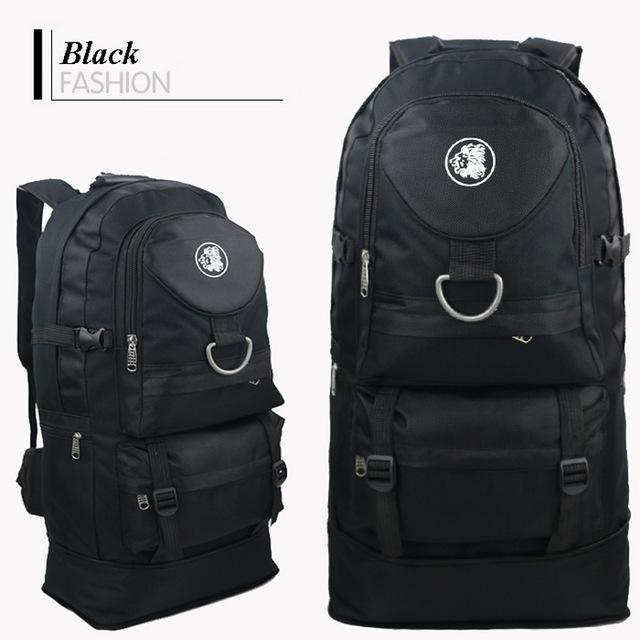 60L Extendable Outdoor Sport Survival Tactical Bag Mountaineering Shoulder Bag-Love Lemon Tree-Black-Bargain Bait Box