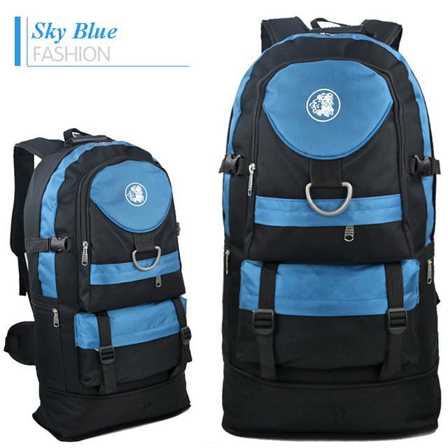 60L Extendable Outdoor Sport Survival Tactical Bag Mountaineering Shoulder Bag-Love Lemon Tree-Blue-Bargain Bait Box