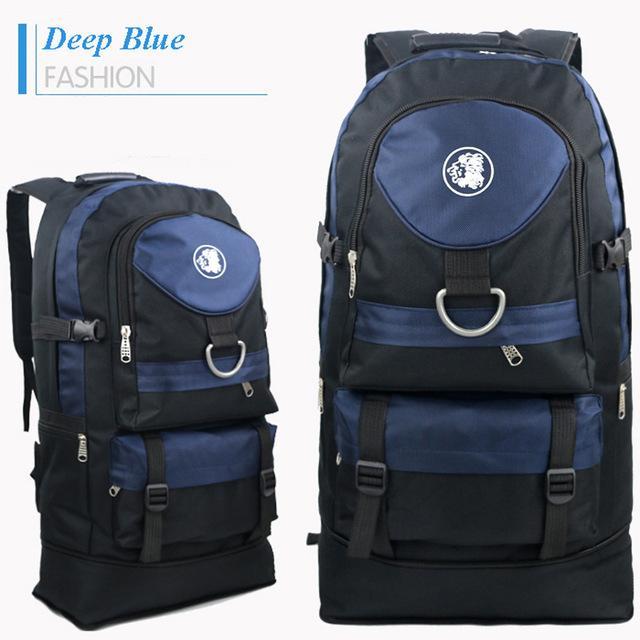 60L Extendable Outdoor Sport Survival Tactical Bag Mountaineering Shoulder Bag-Love Lemon Tree-Deep Blue-Bargain Bait Box