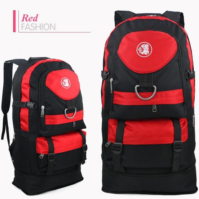 60L Extendable Outdoor Sport Survival Tactical Bag Mountaineering Shoulder Bag-Love Lemon Tree-Red-Bargain Bait Box