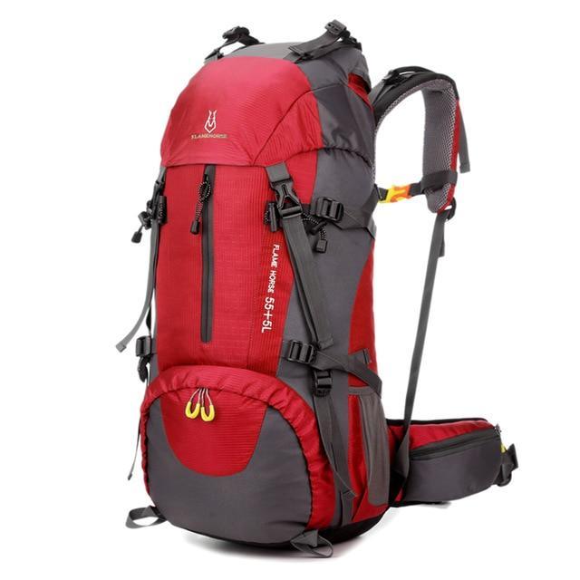 60L Hiking Backpack Water Resistant Outdoor Sport Trekking Mountaineering Travel-Climbing Bags-Healthy Moves Store-Red Color-Bargain Bait Box