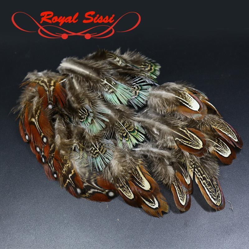 60Pcs Natural Ringneck Pheasant Saddle Tippets &Body Feathers Assorted Wild-Fly Tying Materials-Bargain Bait Box-Bargain Bait Box