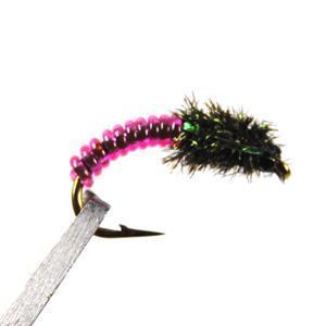 6Pcs #12 Pink Red Purple Caddis Larva Chironomid Midge Pupa Buzzer Zebra Nymph-Flies-Bargain Bait Box-Pink 6pcs-Bargain Bait Box