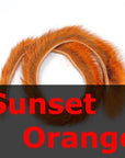 6Pcs 4Mm Vertical Cut Rabbit Zonker Strips Orange Blue Tiger Barred Color Fly-Fly Tying Materials-Bargain Bait Box-6PCS Sunset Orange-Bargain Bait Box