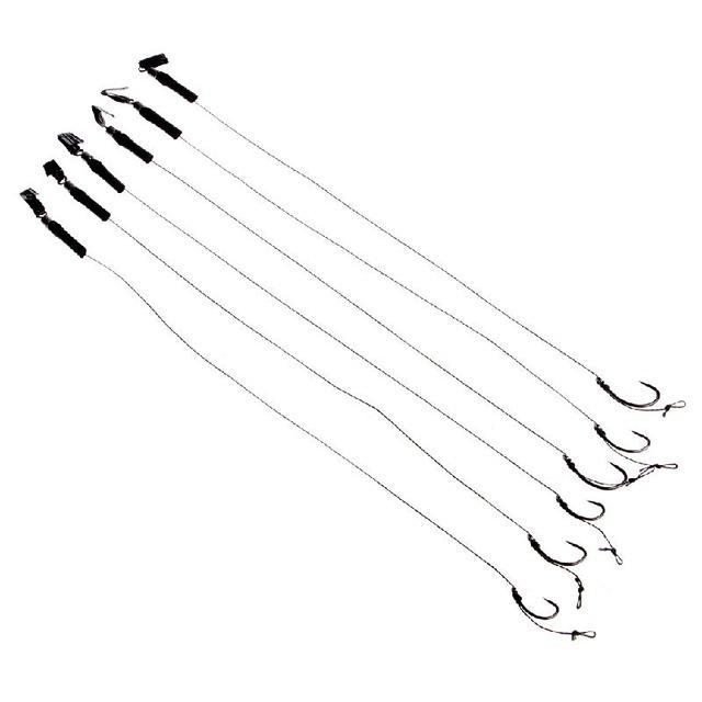 6Pcs Barbless Size 6 8 10 Carp Fishing Hook Tackle Hair Rigs Fishing-Bait Rigs-Bargain Bait Box-Curved Hook with Cra-Bargain Bait Box