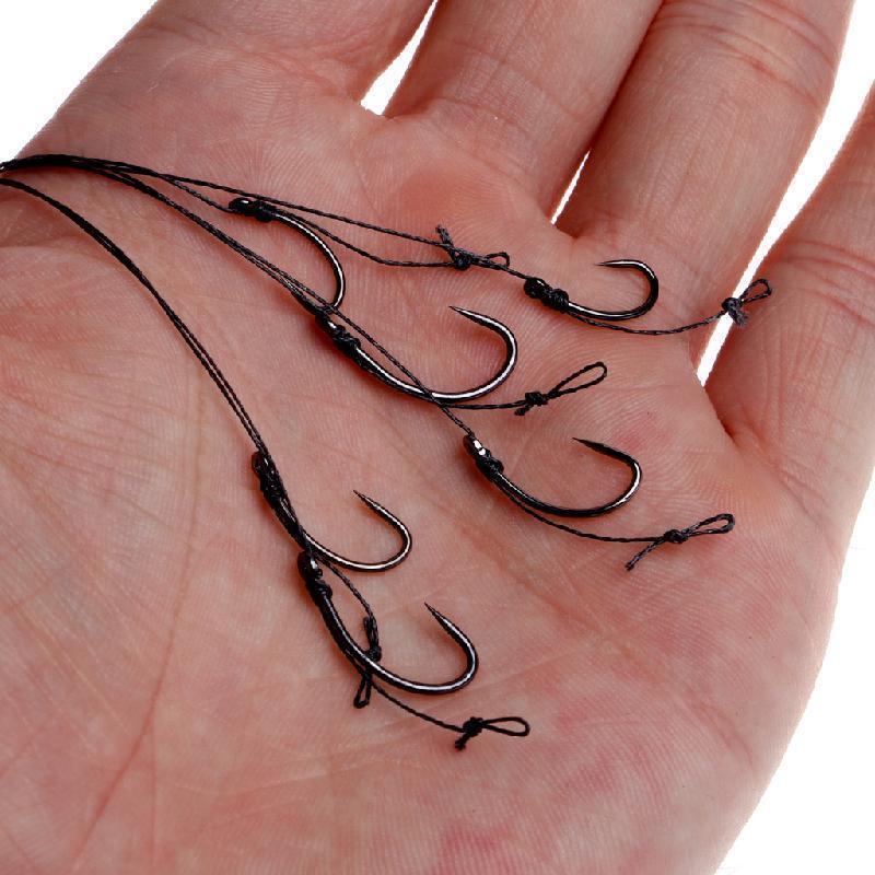 6Pcs Barbless Size 6 8 10 Carp Fishing Hook Tackle Hair Rigs Fishing Accessories-Sexy bus-Curved Hook with Cra-Bargain Bait Box