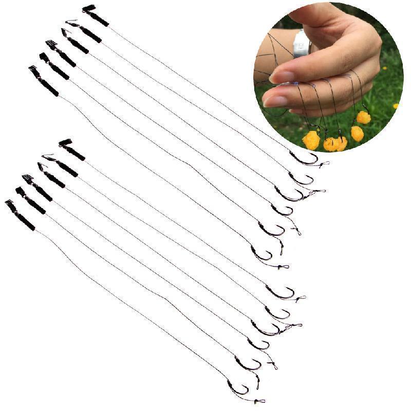 6Pcs Barbless Size 6 8 10 Carp Fishing Hook Tackle Hair Rigs Fishing Accessories-Sexy bus-Curved Hook with Cra-Bargain Bait Box