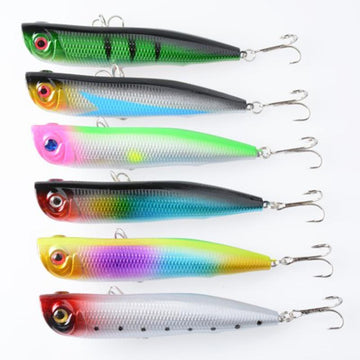 6Pcs Big Popper 105Mm 15.7G Top Water Floating Classic Popper Lures Fishing With-Top Water Baits-Bargain Bait Box-Bargain Bait Box