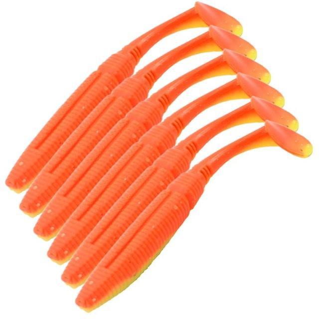 6Pcs Fishing Lure 5Cm 1.3G Swimbaits Silicone Soft Bait Artificial Soft Lure-Gigisanny online Store-Orange-Bargain Bait Box
