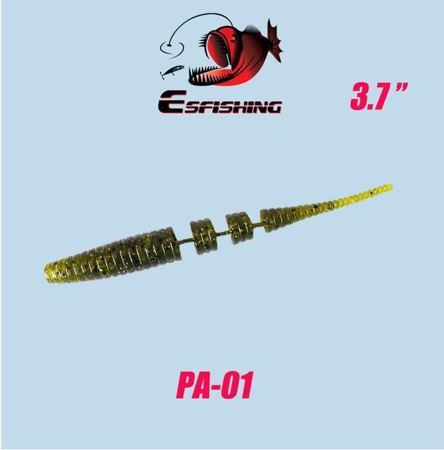 6Pcs Worm Polaris 3.7" Winter Fishing Tackle Lure Soft 9.5Cm/2.9G Esfishing-Esfishing-PA01-Bargain Bait Box