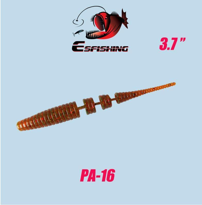 6Pcs Worm Polaris 3.7" Winter Fishing Tackle Lure Soft 9.5Cm/2.9G Esfishing-Esfishing-PA12-Bargain Bait Box